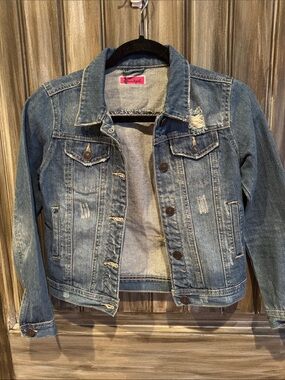 Soundgirl Distressed Blue Denim Jean Jacket